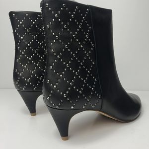 Black Leather Heeled Boots